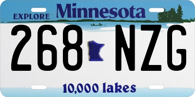 MN license plate 268NZG