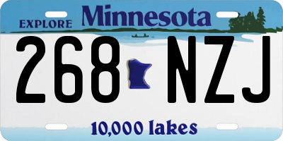 MN license plate 268NZJ