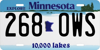MN license plate 268OWS