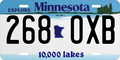 MN license plate 268OXB