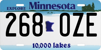 MN license plate 268OZE
