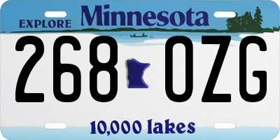 MN license plate 268OZG