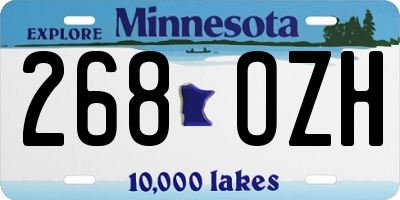 MN license plate 268OZH