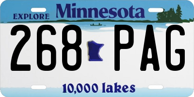 MN license plate 268PAG