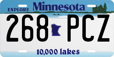 MN license plate 268PCZ