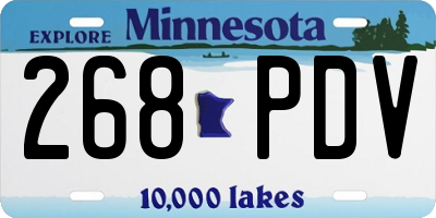 MN license plate 268PDV