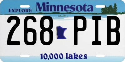 MN license plate 268PIB