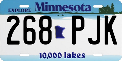 MN license plate 268PJK
