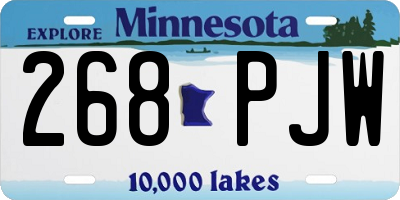 MN license plate 268PJW