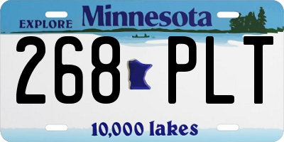 MN license plate 268PLT