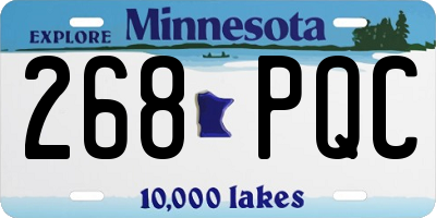 MN license plate 268PQC