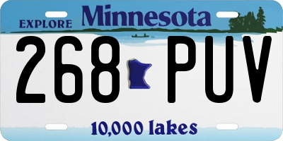 MN license plate 268PUV