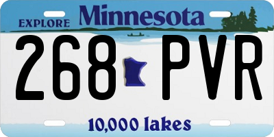 MN license plate 268PVR