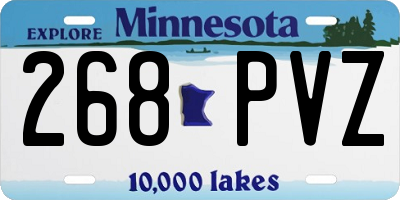 MN license plate 268PVZ