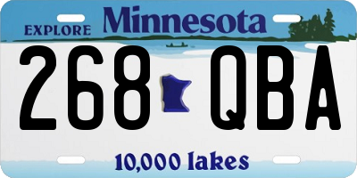 MN license plate 268QBA