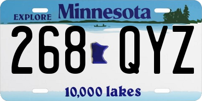 MN license plate 268QYZ