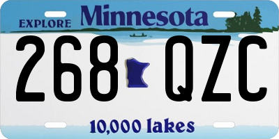 MN license plate 268QZC