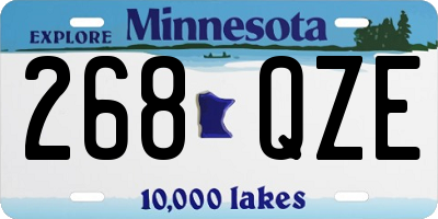 MN license plate 268QZE