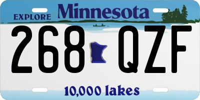 MN license plate 268QZF