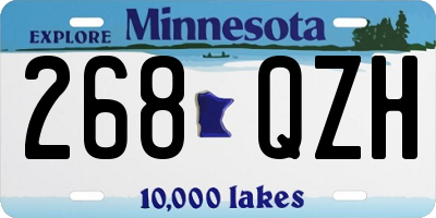 MN license plate 268QZH