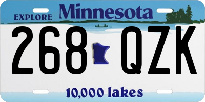 MN license plate 268QZK