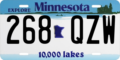 MN license plate 268QZW