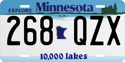 MN license plate 268QZX