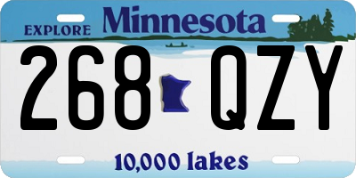 MN license plate 268QZY