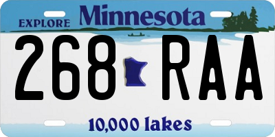 MN license plate 268RAA