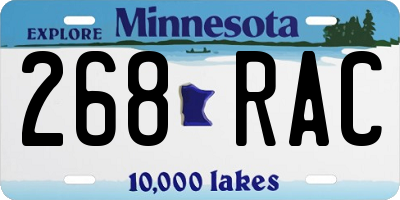 MN license plate 268RAC