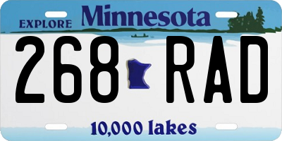 MN license plate 268RAD
