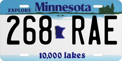 MN license plate 268RAE