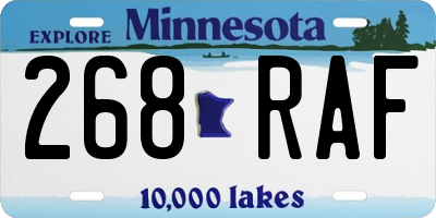 MN license plate 268RAF