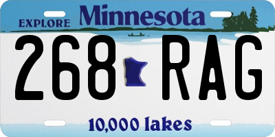 MN license plate 268RAG