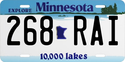 MN license plate 268RAI