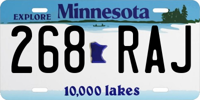 MN license plate 268RAJ