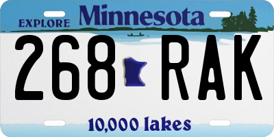 MN license plate 268RAK