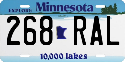 MN license plate 268RAL