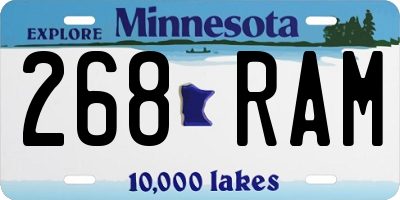 MN license plate 268RAM