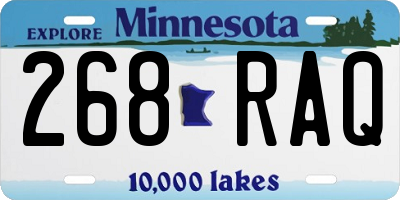 MN license plate 268RAQ
