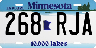 MN license plate 268RJA
