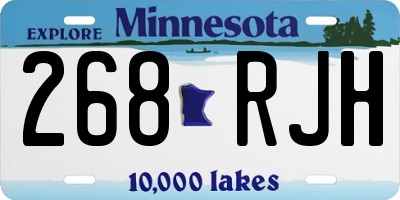MN license plate 268RJH