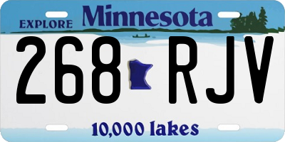 MN license plate 268RJV