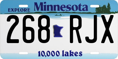 MN license plate 268RJX