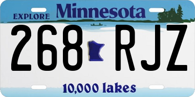 MN license plate 268RJZ