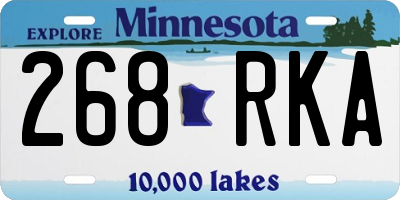 MN license plate 268RKA