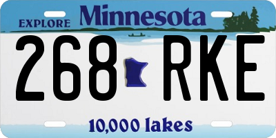 MN license plate 268RKE