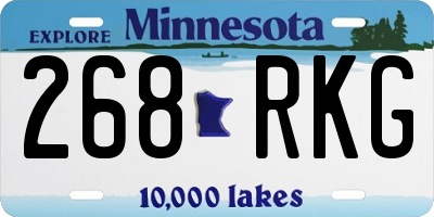 MN license plate 268RKG