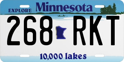 MN license plate 268RKT