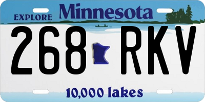 MN license plate 268RKV